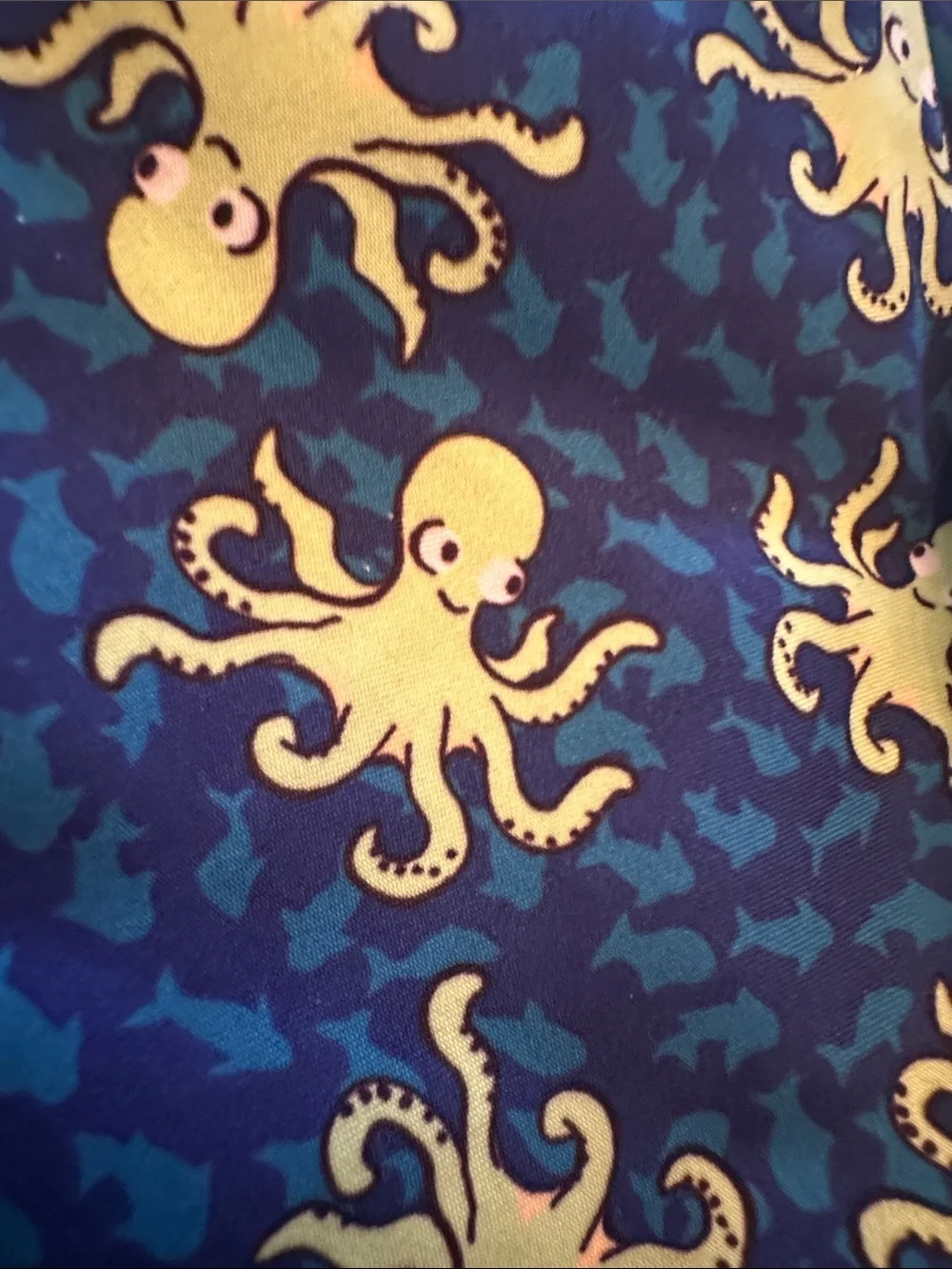 ♠️ NWOT Boys Octopus Print Swim Trunks - Navy & Lime